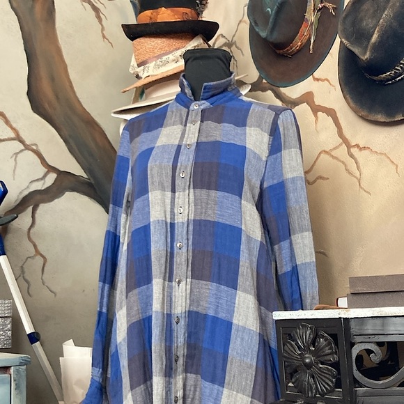 Plaid Distressed Shirt Dress Upcycled - Picture 16 of 17
